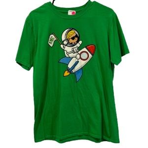 AMC cryptocurrency “To the Moon” tshirt- Rocketboy Gildan tee - green - large